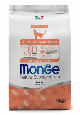 Monge Cat Adult Salmon сухой корм для взрослых кошек с лососем  400г