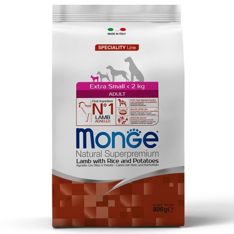 Monge Dog Speciality Extra Small корм для взрослых собак миниатюрных пород ягненок с рисом и картофелем 800 г